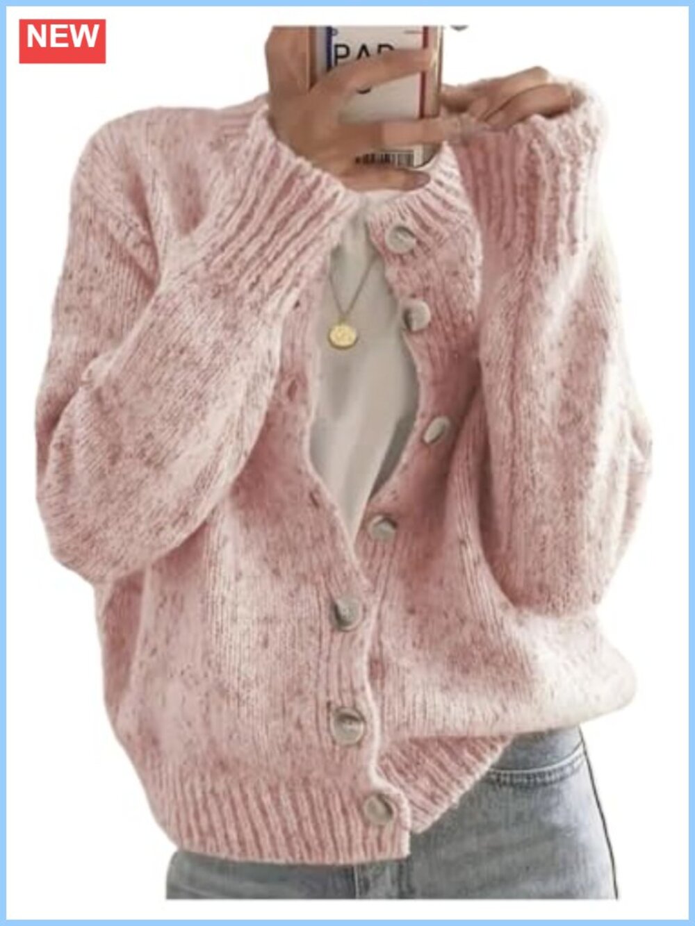 Women's Button Down Cardigan Sweater Knit Outerwear Casual Knitwear